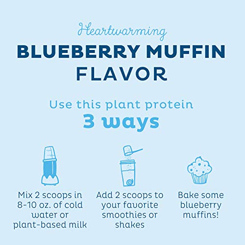 KOS Plant Based Protein Powder, Blueberry Muffin - Organic Pea Protein Superfood