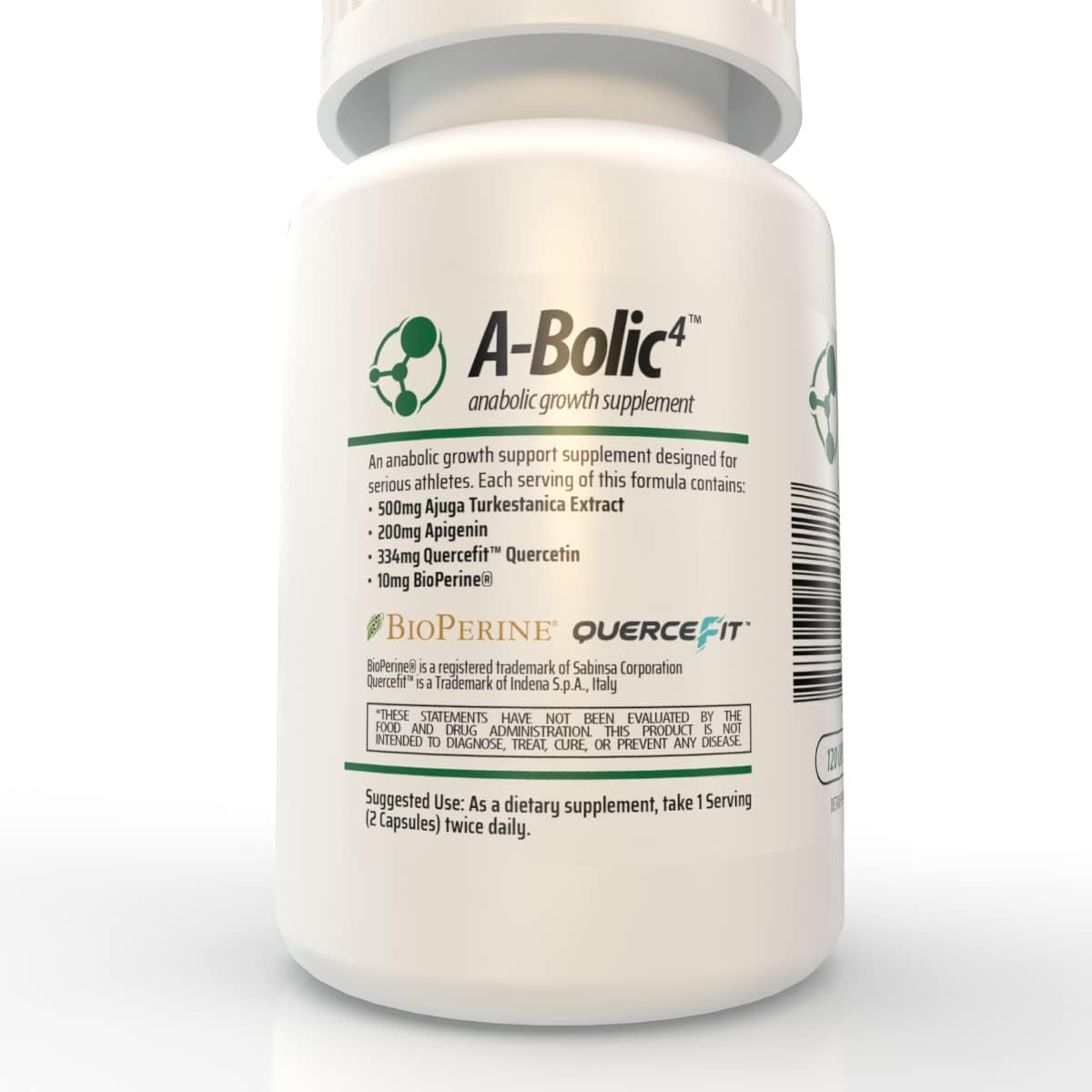 True Nutrition - A-Bolic4 Advanced Anabolic Boost Supplement | Support Healthy Anabolic Growth Naturally with Turkesterone, Apigenin, Quercefit™ Quercetin | 120 Capsules