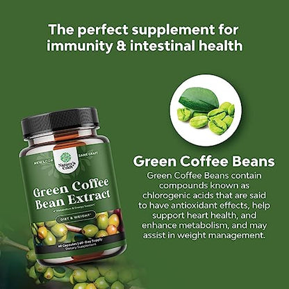 Pure Green Coffee Bean Extract Supplement – Best for Weight Loss Appetite Suppressant