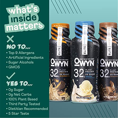 OWYN Only What You Need Pro Elite Vegan High Protein Keto Shake, 32g Protein