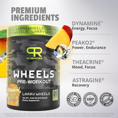Larry Wheels' Pre Workout - Energy Drink Powder - Pre Workout Powder for Men & Women