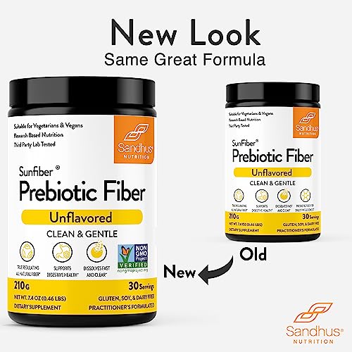 Sandhu's Prebiotic Fiber Supplement Powder –30 Servings- SunFiber® –Low FODMAP