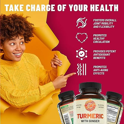 Organic Turmeric Curcumin with Ginger and Black Pepper for Max Absorption