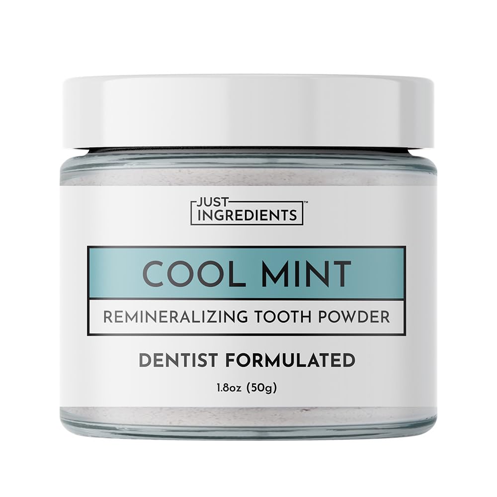 Just Ingredients Remineralizing Tooth Powder - Fluoride-Free, Whitens, Vegan, Clean - 1 oz Whitening
