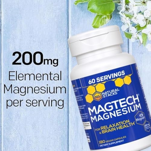 Natural Stacks Magtech Magnesium Value Bundle - 3 Forms of Magnesium - Featuring Magtein L-Threonate - Supports Relaxation and Brain Health* - 270 Total Capsules