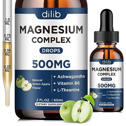 Triple Magnesium Complex Supplement-Magnesium Glycinate, Citrate, Malate Liquid 