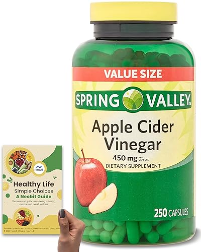 Spring Valley Apple Cider Vinegar 450mg, Value Size 250 Capsules, Dietary Supplement
