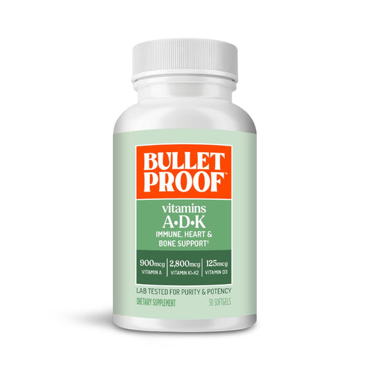 Bulletproof Vitamins A-D-K Softgels, 30 Count, Supplement for Heart, Bone Health and Immune Support