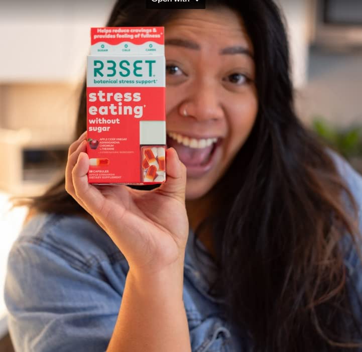 R3SET Stress Eating Daily Supplement Capsules – Apple Cinnamon – 28ct