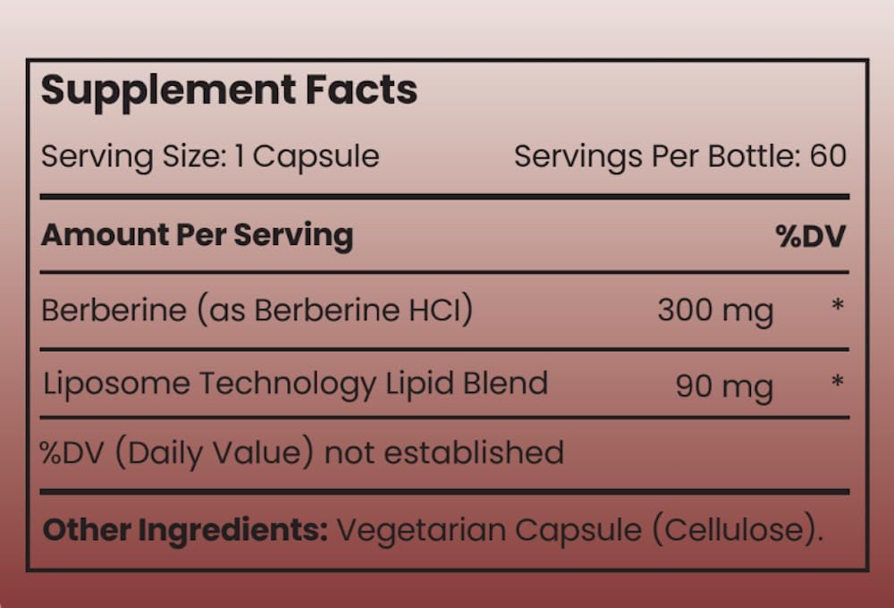 Rho Nutrition Liposomal Berberine Capsules - Ultra High Absorption Supplement – Supports Immune Function, Gut Health and Metabolic and Cardiovascular Health (60 Capsules)