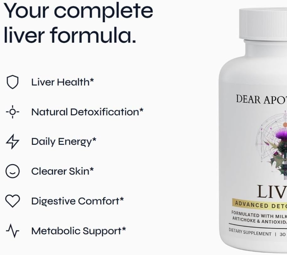 Liver Detox & Support Supplement with Milk Thistle 200mg Dandelion Root Artichoke - 22 Ingredient Liver Health Formula with Zinc Choline Turmeric Berberine - 60 Vegan Capsules