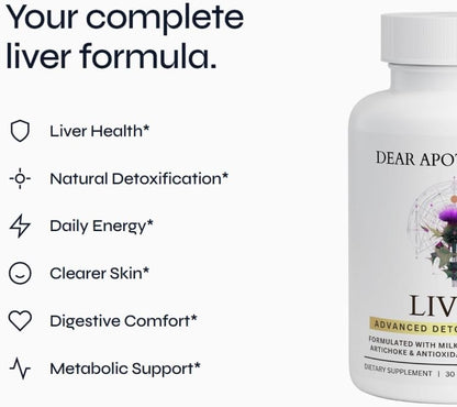 Liver Detox & Support Supplement with Milk Thistle 200mg Dandelion Root Artichoke - 22 Ingredient Liver Health Formula with Zinc Choline Turmeric Berberine - 60 Vegan Capsules