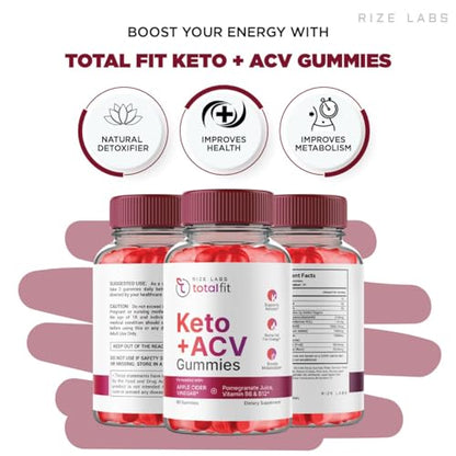 (2 Pack) Total Fit Keto ACV Gummies Advanced Weight Loss, Total Fit Keto ACV