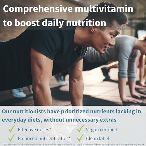 Men's Multivitamin, Clean Label & Vegan, High Strength Formula Without Iron, Daily Energy
