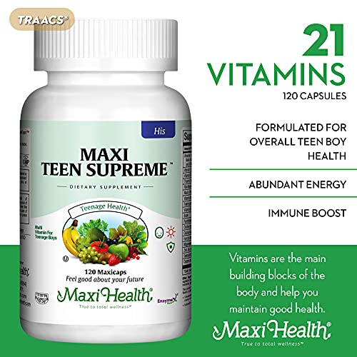 Maxi Health Teen Supreme HIS Vitamins for Teen Boys (120) - Teen Multivitamin for Young