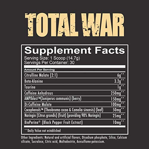 REDCON1 Total War Preworkout - Contains 320mg of Caffeine from Green Tea, Juniper