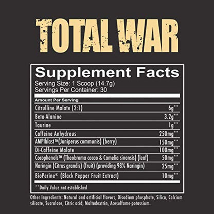 REDCON1 Total War Preworkout - Contains 320mg of Caffeine from Green Tea, Juniper
