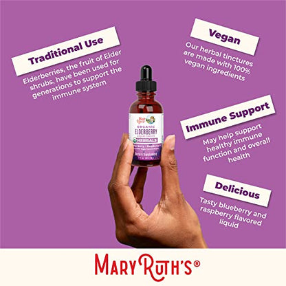 MaryRuth Organics Elderberry Syrup | USDA Organic Elderberry | Sugar Free Adults & Kids