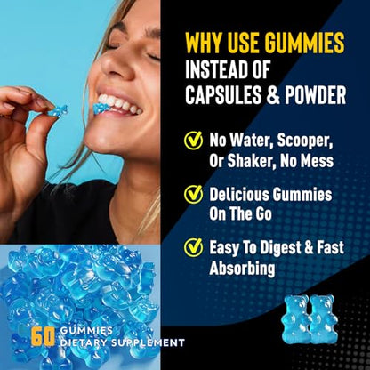 duwhot Sugar Free Creatine Monohydrate Gummies for Men & Women - 2500mg Creatine