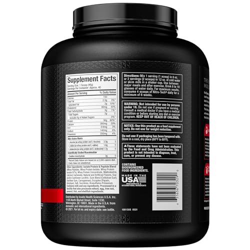 MuscleTech Whey Protein Powder | MuscleTech Nitro-Tech | Isolate & Peptides