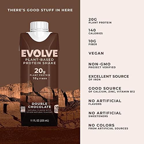 Evolve Plant Based Protein Shake, Double Chocolate, 20g Vegan Protein