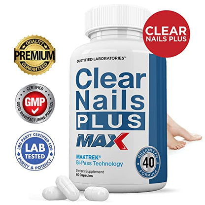 Justified Laboratories (2 Pack) Clear Nails Plus Max Pills 40 Billion CFU Probiotic Supports