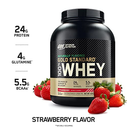 Optimum Nutrition Gold Standard 100% Whey Protein Powder, Naturally Flavored Strawberry