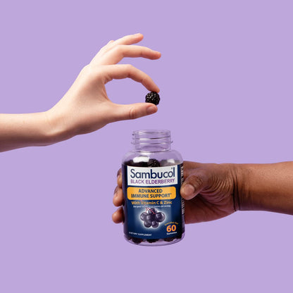 Sambucol Black Elderberry Gummies with Vitamin C & Zinc - Sambucus Elderberry