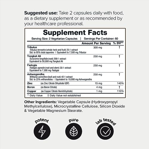 Elite T Formula: 75,000mg Power Capsules - Enhanced with Tribulus (95% Saponins)