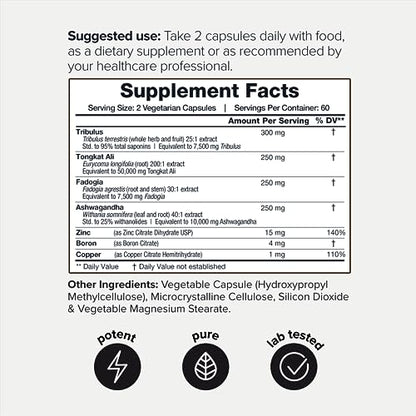 Elite T Formula: 75,000mg Power Capsules - Enhanced with Tribulus (95% Saponins)