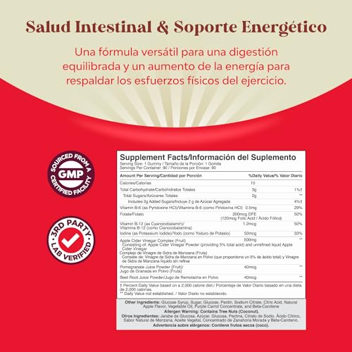 Gomitas ACV de Vinagre de Sidra de Manzana – Suplemento de Energético Natural con la