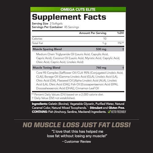 PMD Sports Omega Cuts Elite Fat Loss-Muscle Defining Formula - Omega Fatty Acids