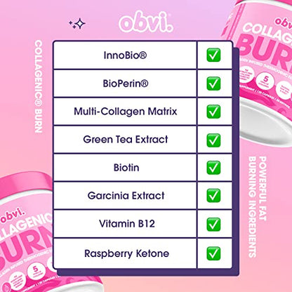 Obvi Collagenic Burn, Collagenic Fat Burner, Thermogenic Fat Burner for Weight Loss