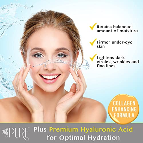 LA PURE 24K Gold Eye Treatment Masks - Under Eye Patches, Under Eye Bags Treatment