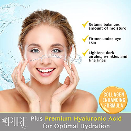 LA PURE 24K Gold Eye Treatment Masks - Under Eye Patches, Under Eye Bags Treatment