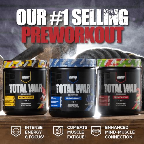 REDCON1 Total War Preworkout - Contains 320mg of Caffeine from Green Tea, Juniper