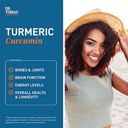 Dr. Tobias Turmeric Curcumin Supplement with BioPerine & Black Pepper, Extra Strength