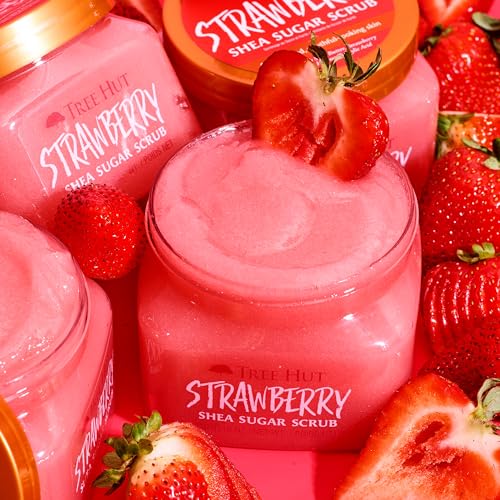 Tree Hut Strawberry Shea Sugar Exfoliating & Hydrating Body Scrub, 18 oz