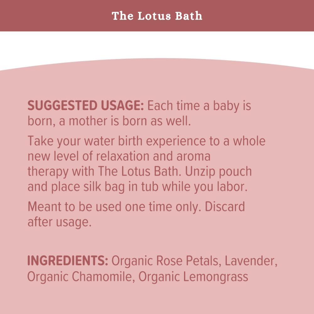 SPRIGS The Lotus Bath, 5.2 Oz | Herbal Water Birth Blend | Bathtub Additive with Soothing Natural Ingredients - Organic Rose, Chamomile, Lemongrass & Lavender | Relaxing Labor & Delivery Aromatherapy
