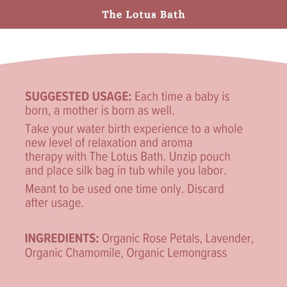 SPRIGS The Lotus Bath, 5.2 Oz | Herbal Water Birth Blend | Bathtub Additive with Soothing Natural Ingredients - Organic Rose, Chamomile, Lemongrass & Lavender | Relaxing Labor & Delivery Aromatherapy