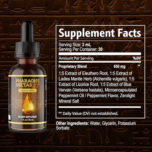 Pineal XT Gold + Pharaoh's Nectar - Pineal Gland Supplement Bundle – 24K Monoatomic Gold Ormus Drops, Pineal Gland Decalcification, Third Eye Awakening, Focus, Energy & Manifestation