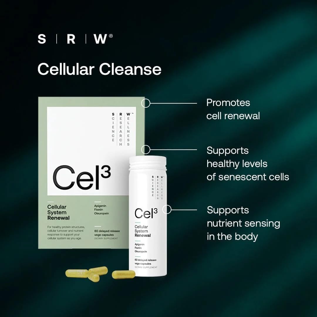 SRW Laboratories Cel³ Renewal | Supports Youthful Cell Function and Renewal, Eliminates Cellular Waste and Supports Healthy Aging | 60 Capsules