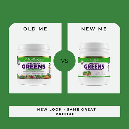 Paradise ORAC Energy Greens Powder Extract, Super Antioxidants, Probiotics for Gut