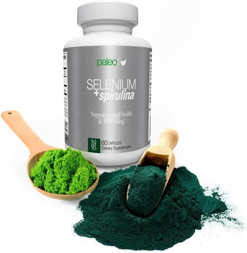 Boost Concentration, Memory and Energy with Premium Selenium + Spirulina - Premium Antioxidant Supplement for Brain Function - 60 Day Supply (60 Capsules) - (1-Pack)