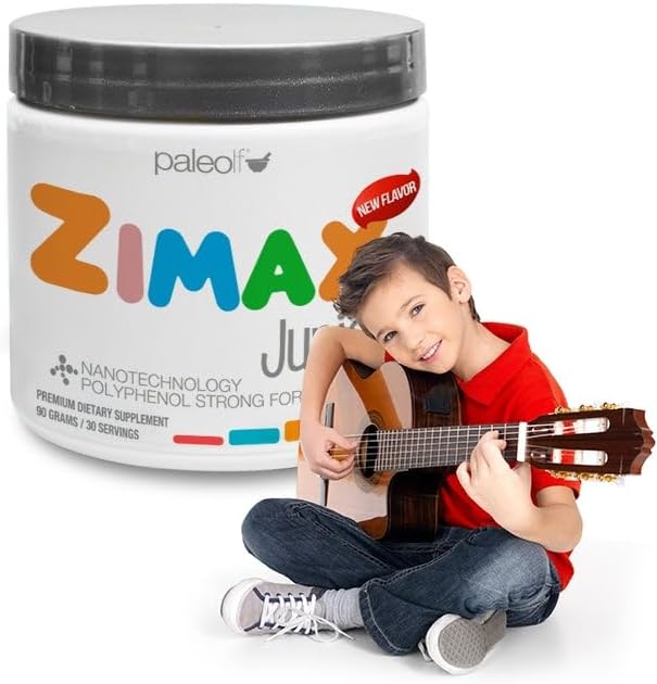ZIMAX Junior Super Antioxidant for Children and Adolescents Between 4 and 16 Years, 100% Natural with Vitamin C, Magnesium, Vitamin D3,Curcumin, Ginger and Minerals