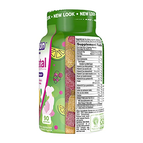 Vitafusion Prenatal Dha & Folic Acid Gummy Vitamins 90 Count (2 pack)