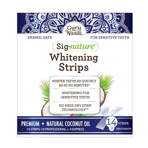 GuruNanda Teeth Whitening Strips - 7 Treatments with 14 Strips - Professional, Enamel-Safe