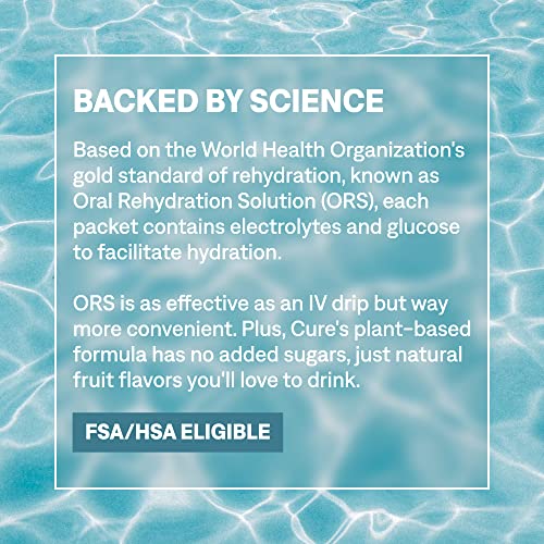 Cure Hydrating Plant Based Electrolyte Mix | FSA & HSA Eligible | Powder for Dehydration
