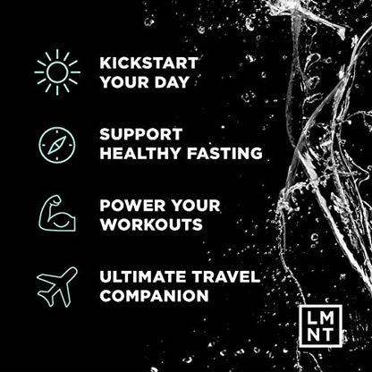 LMNT Zero-Sugar Electrolytes - Raw Unflavored Salt - Hydration Powder Packets