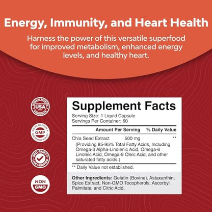 Potent Chia Seed Extract Pills for Men and Women Natural Supplement for Weight Loss
